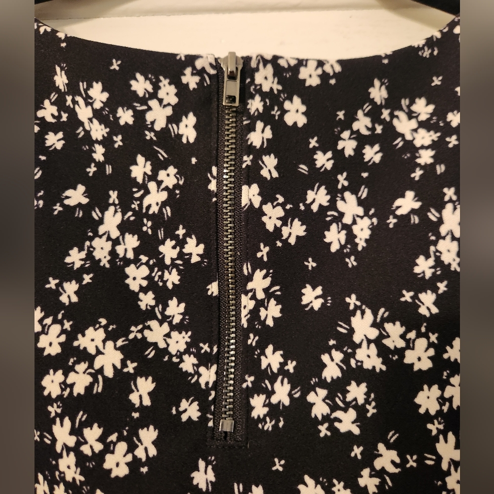 MELLODAY Blouse, Black & White Floral Pattern, Long Sleeve,  Size XXL - Picture 7 of 12